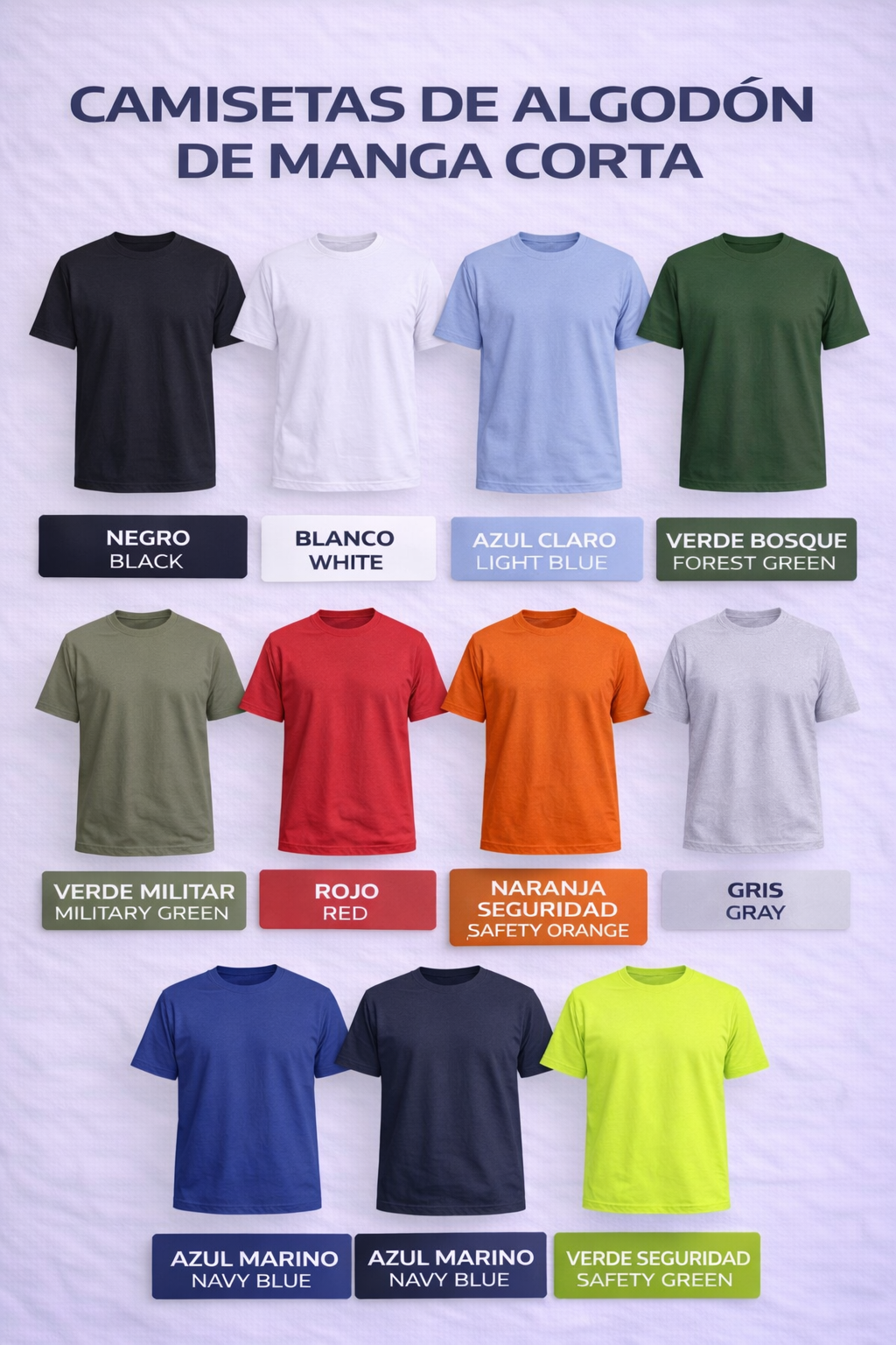 Camiseta algodón manga corta personalizada con logo