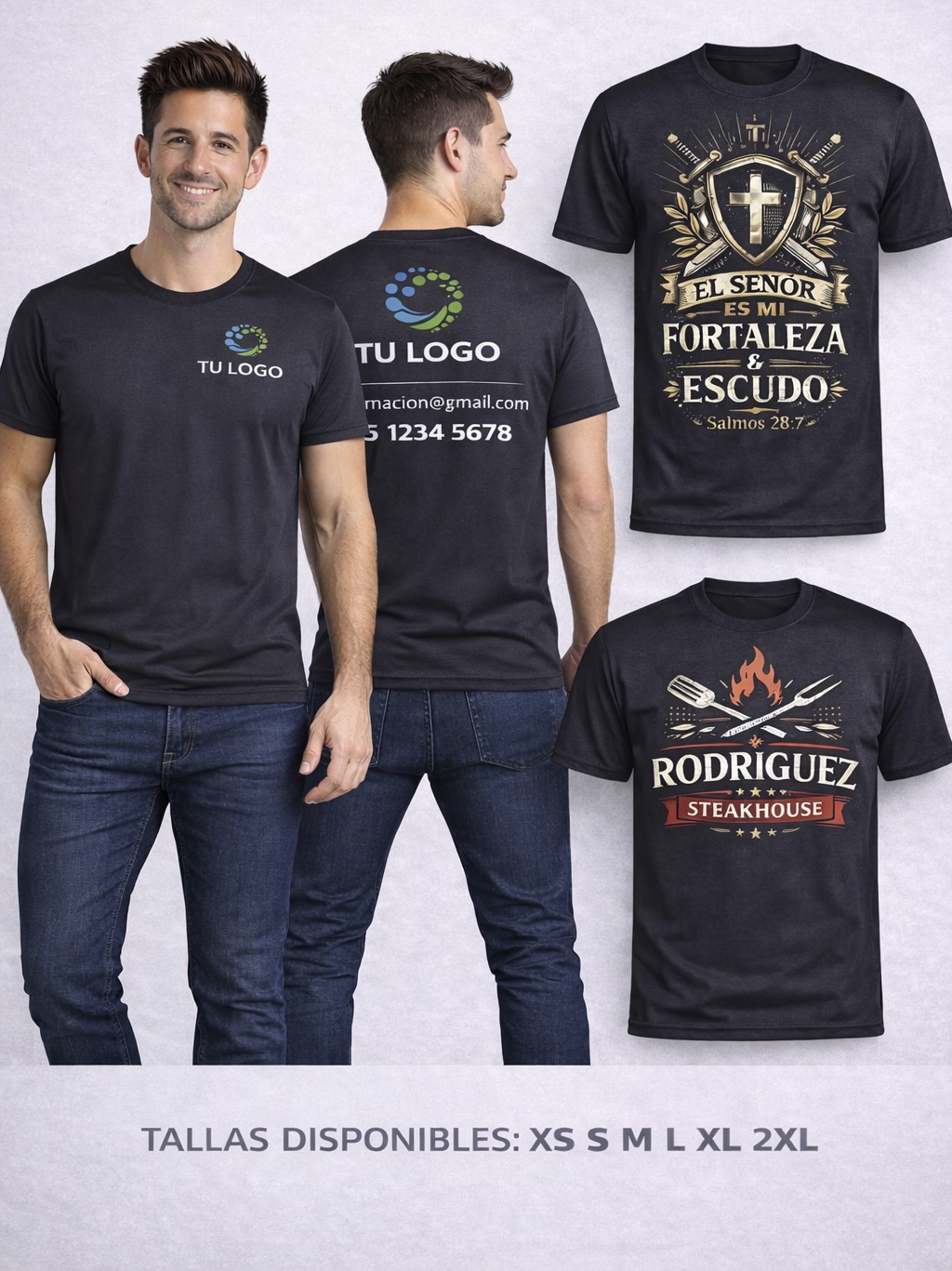 Camiseta manga corta 100% poliéster con logo